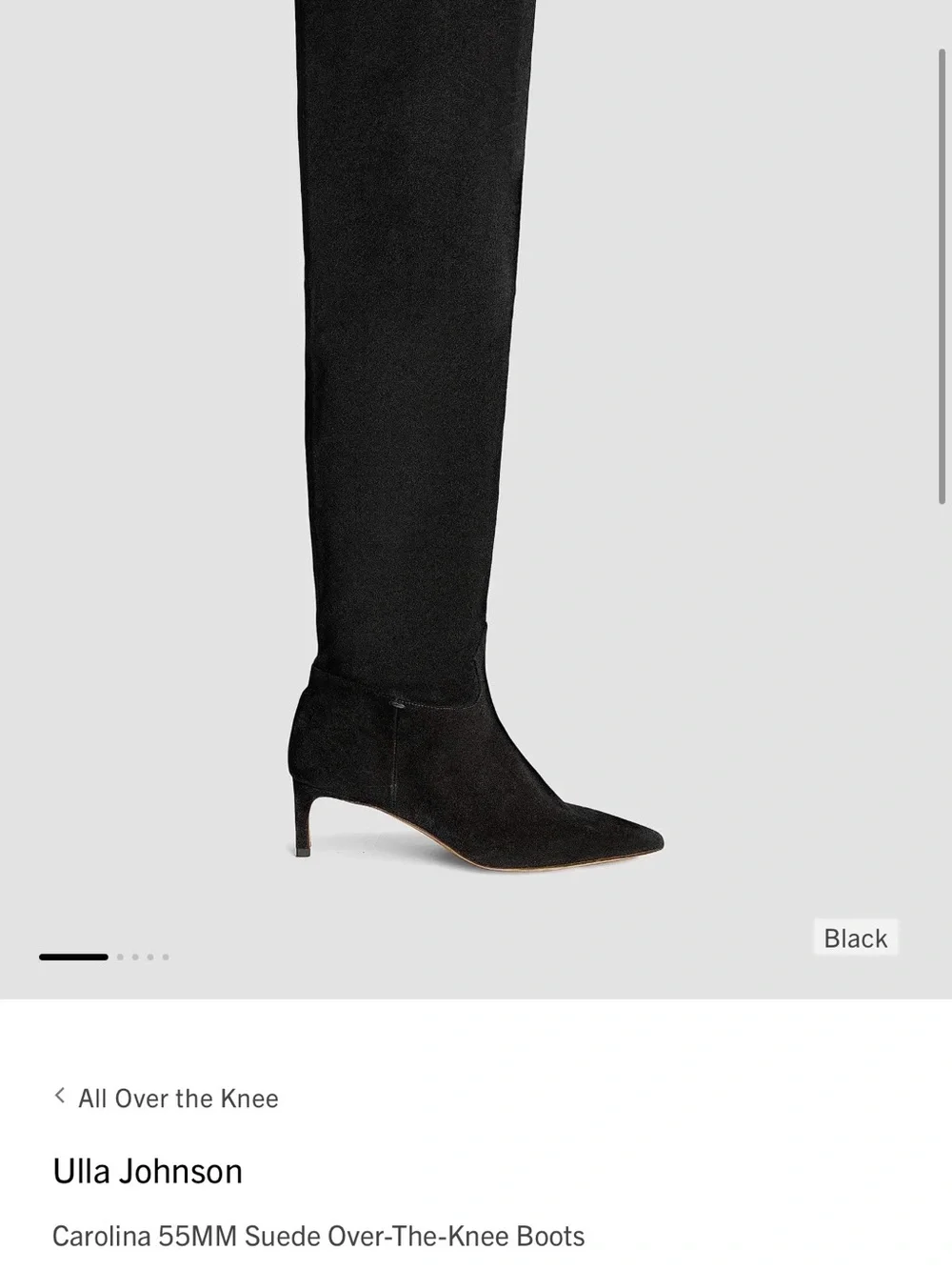 Ulla Johnson black Over-the-Knee Kitten Heel ‘Carolina’ Boots - Women